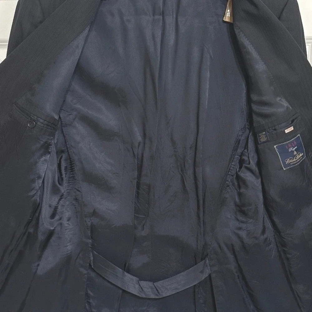 Brooks Brothers 1818 Regent Blazer 45L Navy Blue Pinstripe Wool Made‎ in Italy